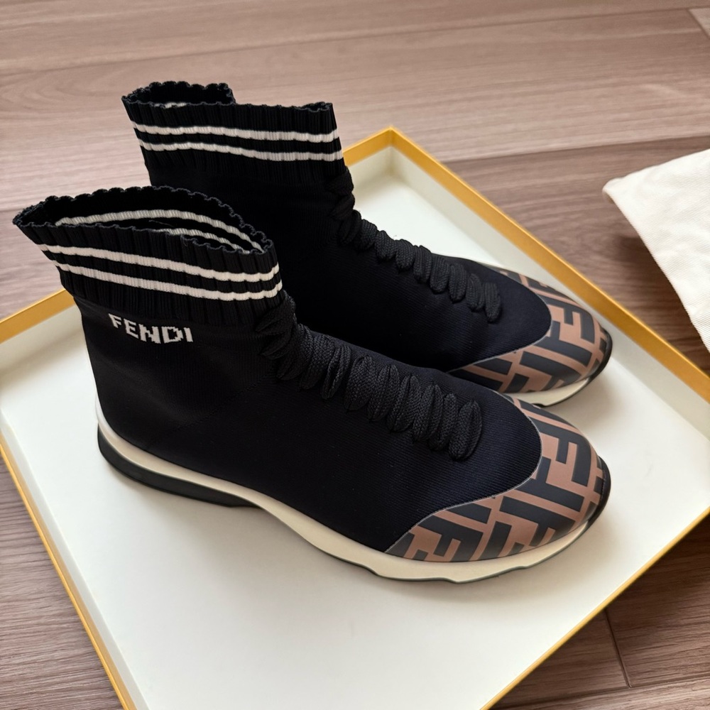Fendi logo sock sneakers